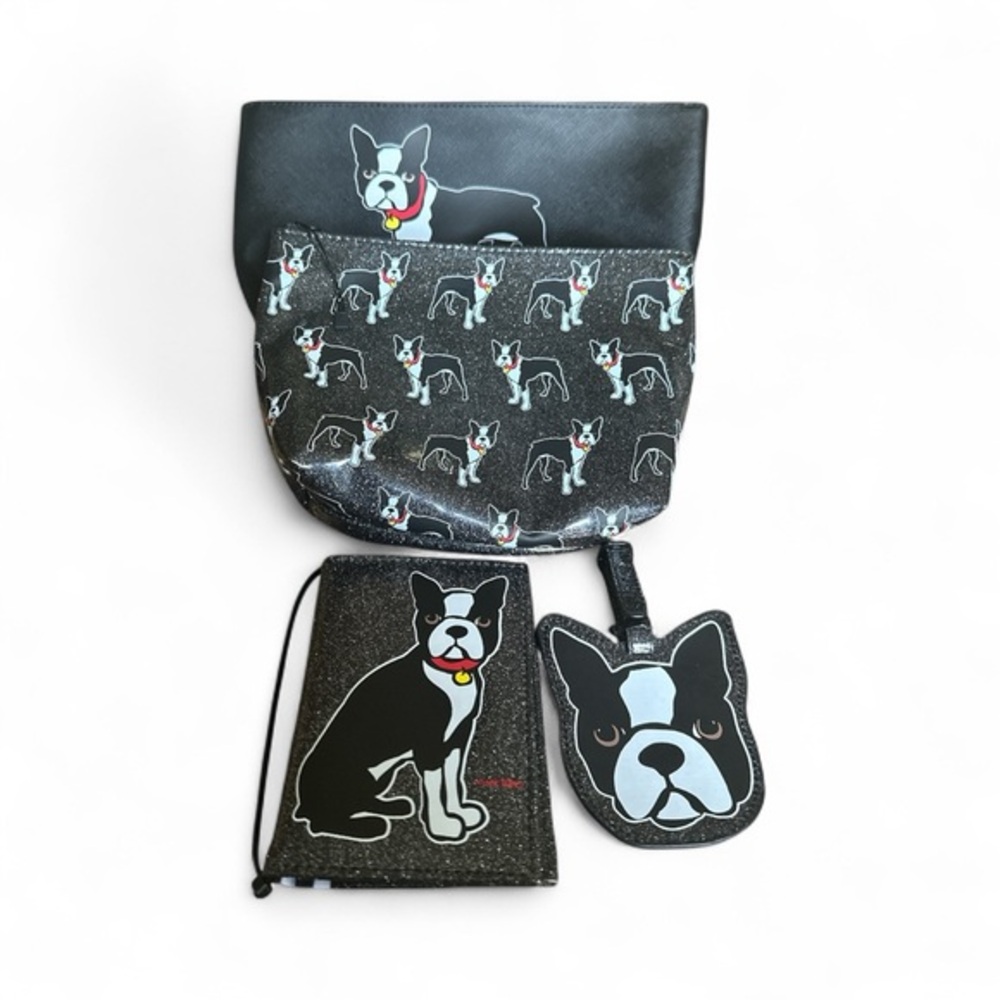 NWTOT Marc Tetro Boston Terrier 4 Pc Gift Set | Black Glitter Holiday Chic ✨